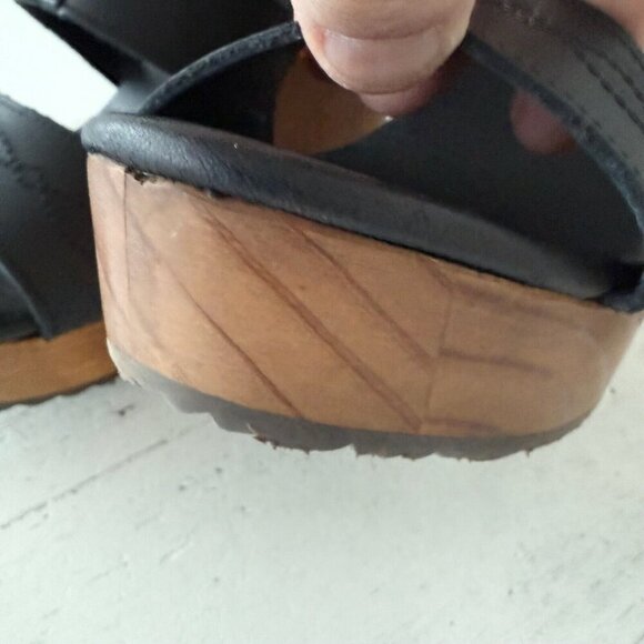 NEW Lane Boots BECCA Womens Black Wedges Size 10 Western Sandals Cowgirl Leather - Picture 7 of 10